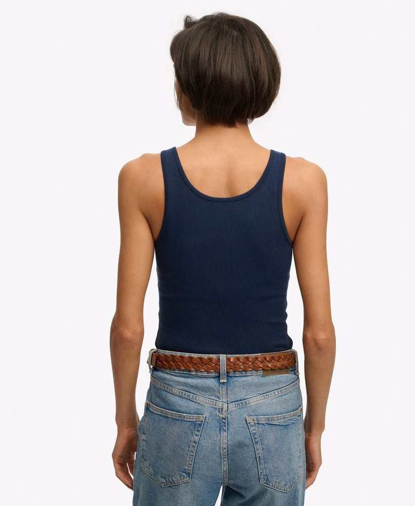 Essentieel logo vest met ronde hals