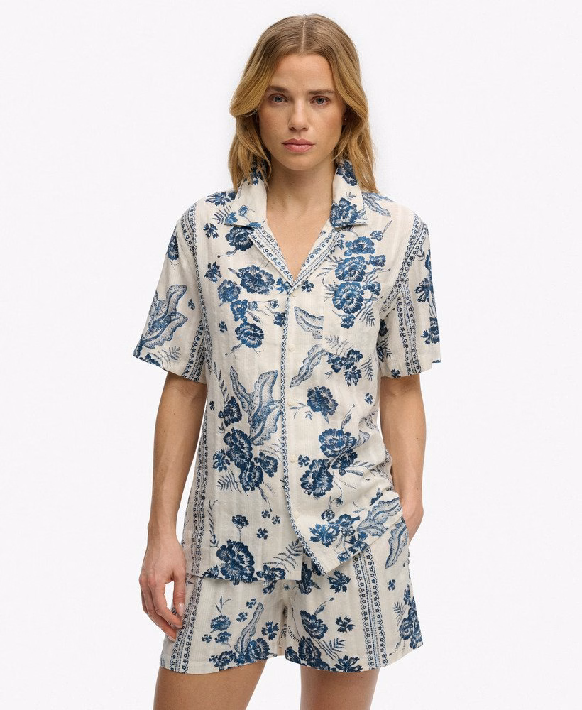 T-shirt met korte mouwen en strandprint