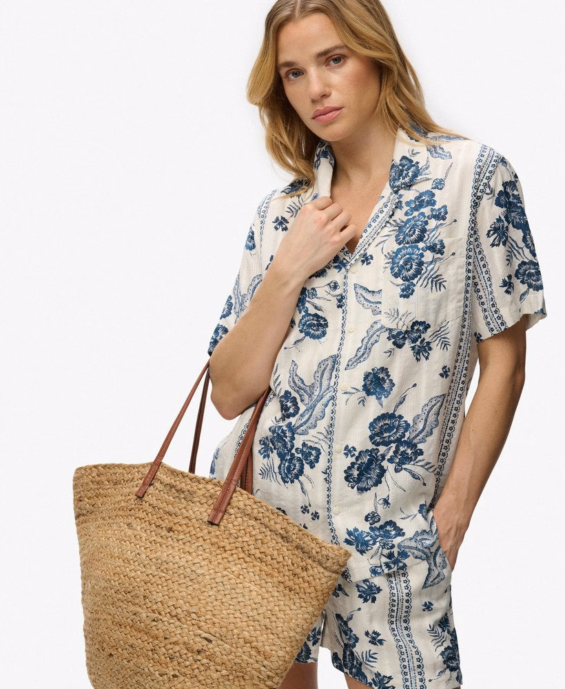 T-shirt met korte mouwen en strandprint