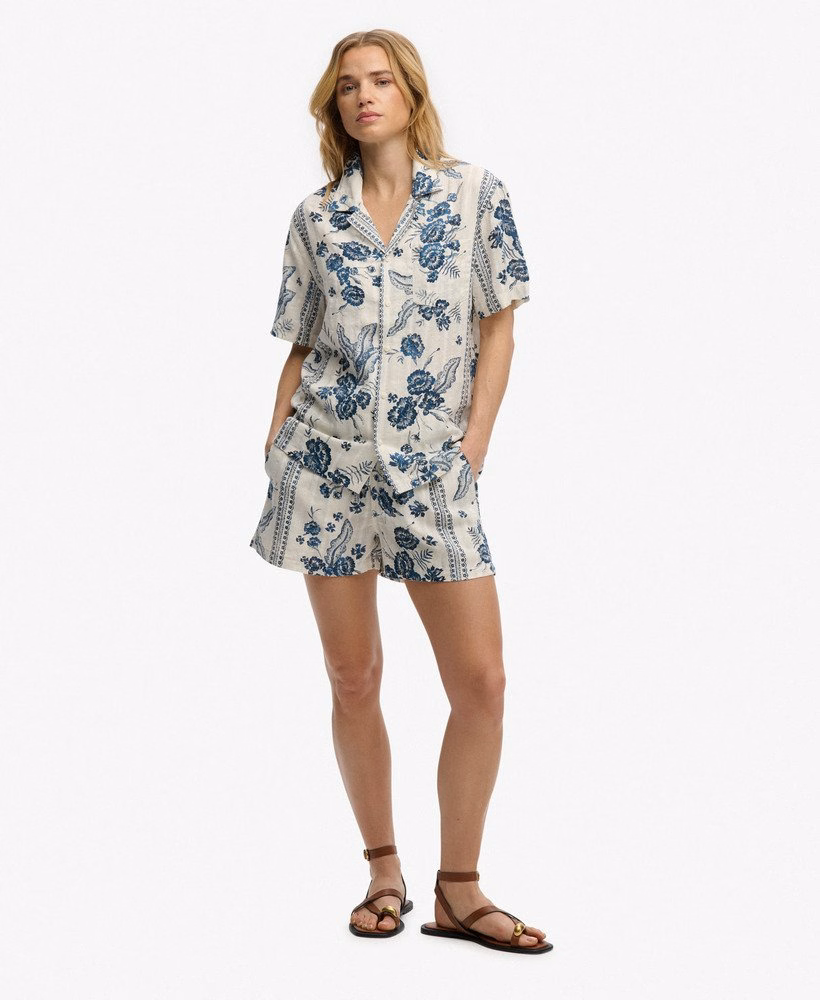T-shirt met korte mouwen en strandprint