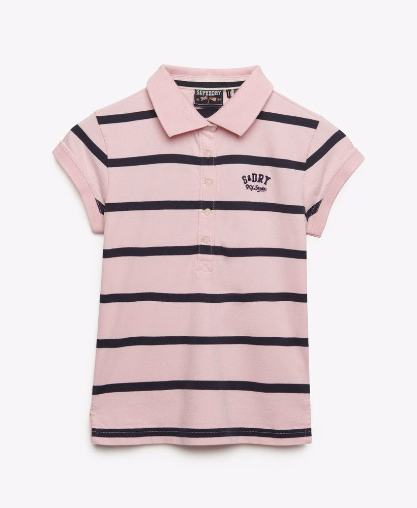 Athletic Essentials gestreept jersey poloshirt