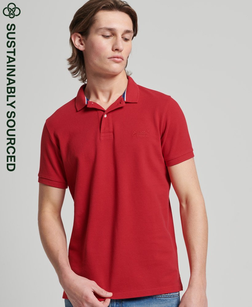 klassieke piqué polo van biologisch katoen in rood.