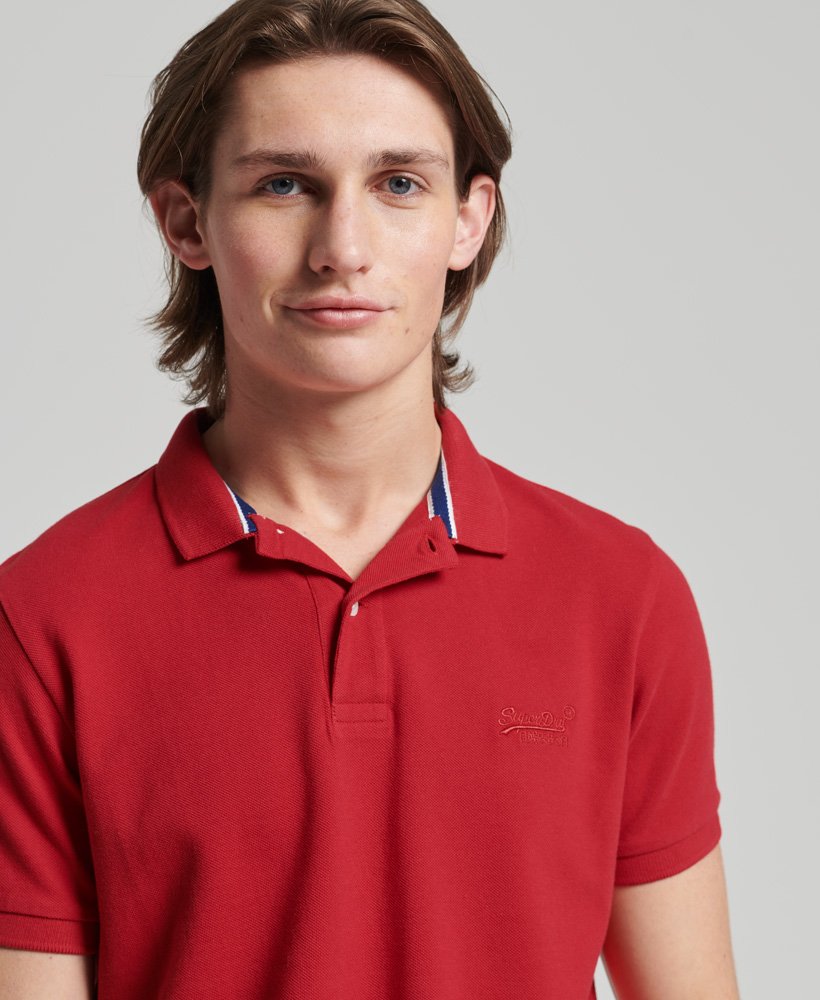 klassieke piqué polo van biologisch katoen in rood.