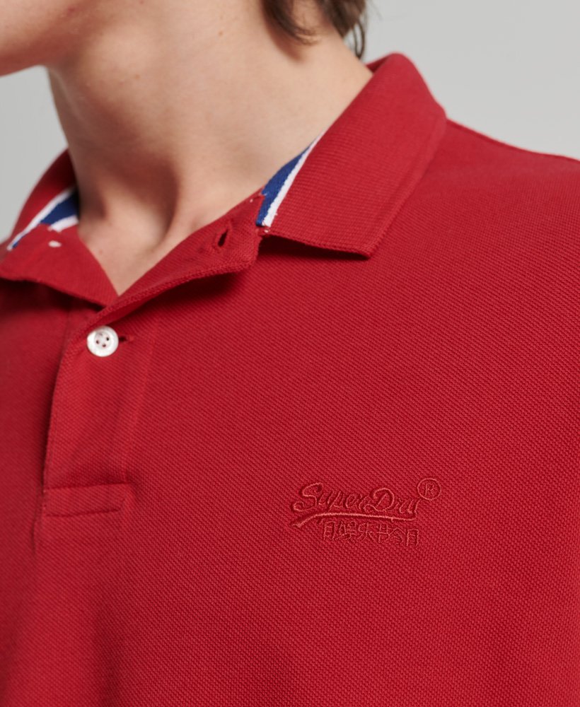 klassieke piqué polo van biologisch katoen in rood.