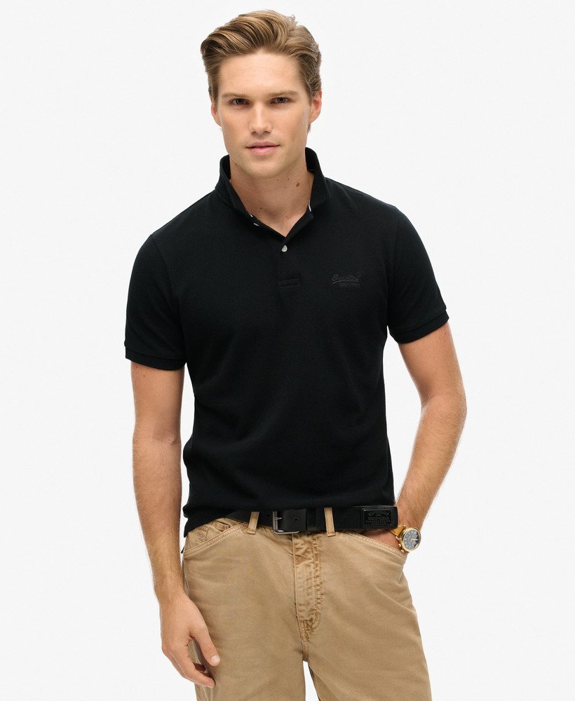 klassiek piqué poloshirt in zwart