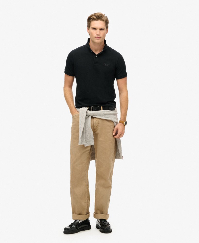 klassiek piqué poloshirt in zwart