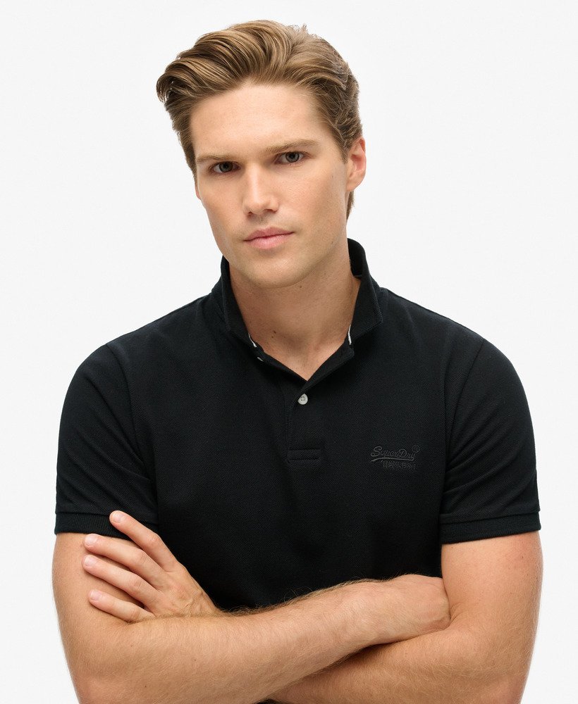 klassiek piqué poloshirt in zwart