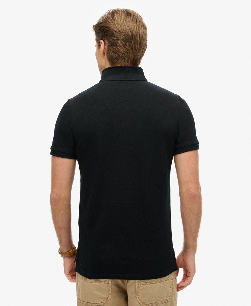 klassiek piqué poloshirt in zwart