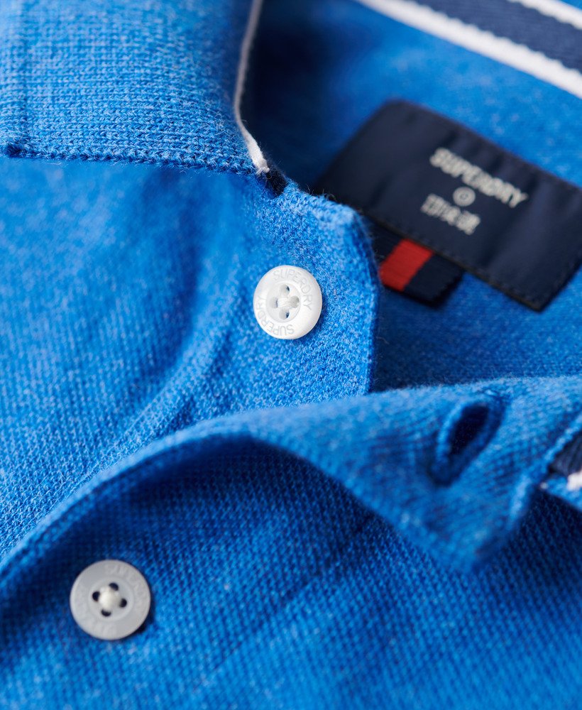 klassiek piqué poloshirt in varsityblauw gemêleerd