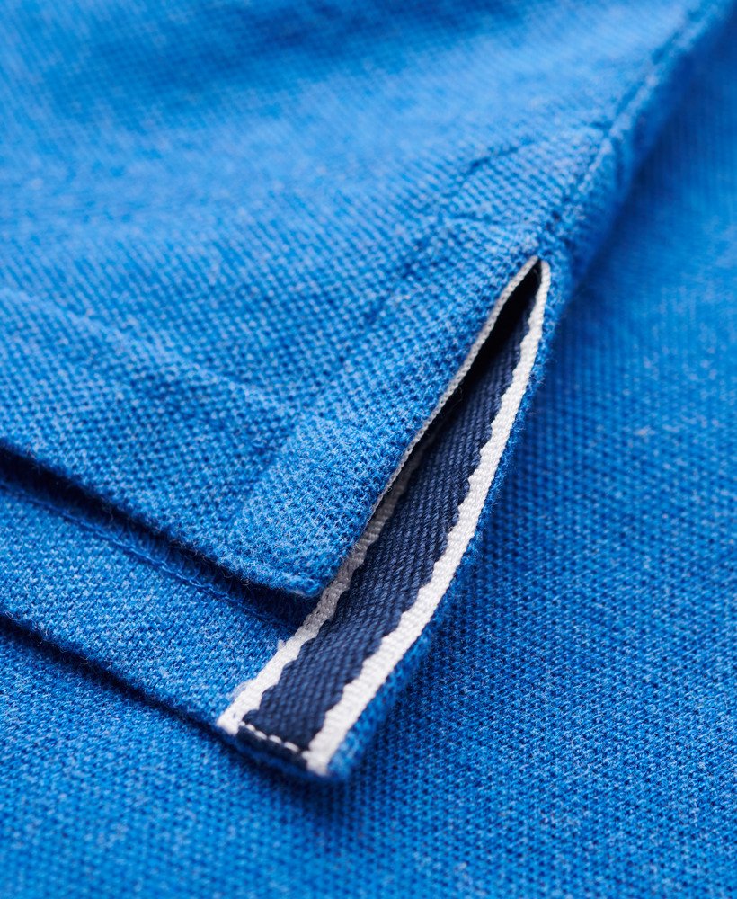 klassiek piqué poloshirt in varsityblauw gemêleerd