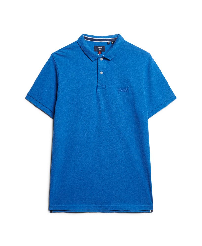 klassiek piqué poloshirt in varsityblauw gemêleerd