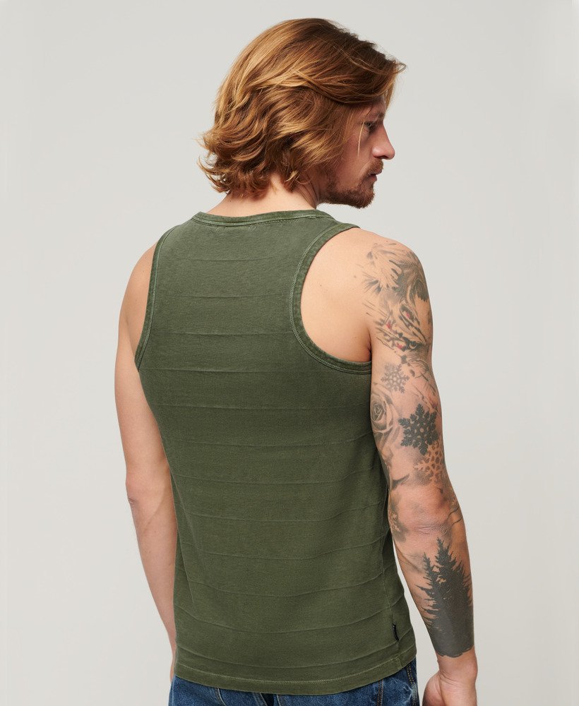 tanktop van biologisch katoen met vintage textuur in olijfgroen kaki