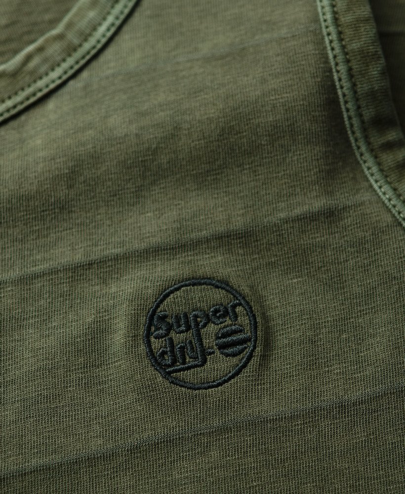 tanktop van biologisch katoen met vintage textuur in olijfgroen kaki