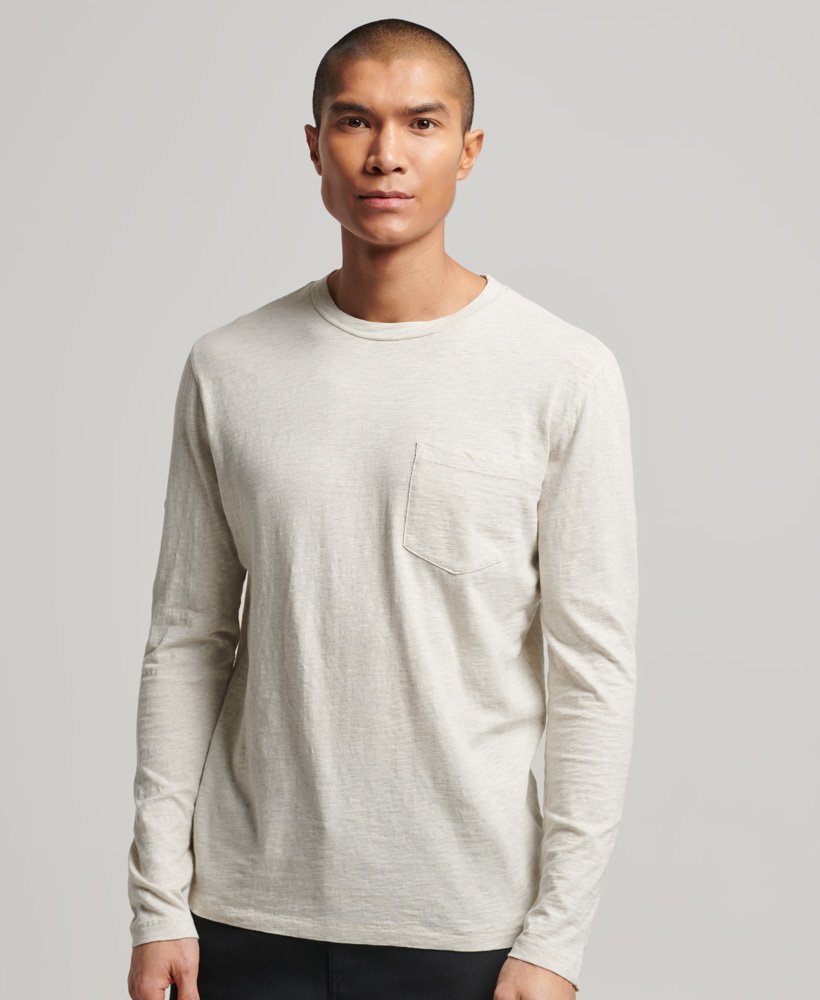 top met lange mouwen van slubjersey in desert bone off white marg.