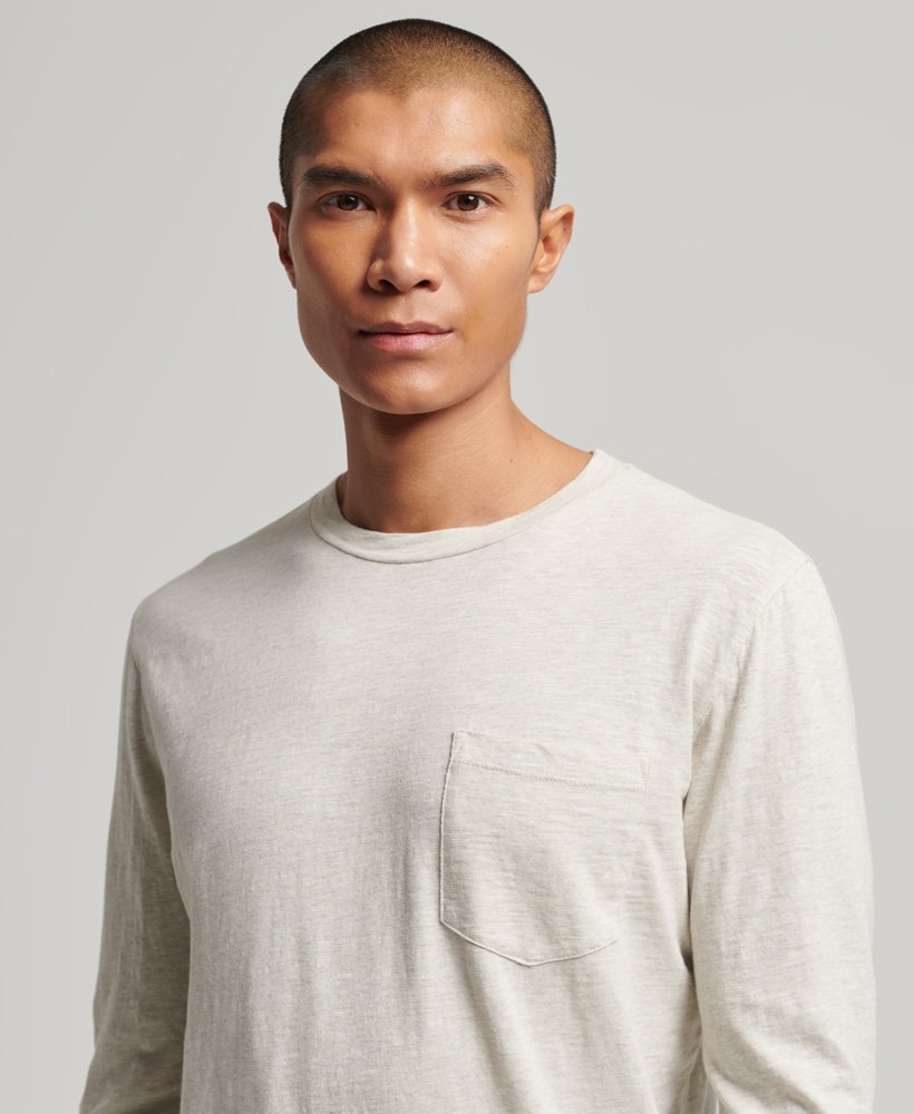 top met lange mouwen van slubjersey in desert bone off white marg.