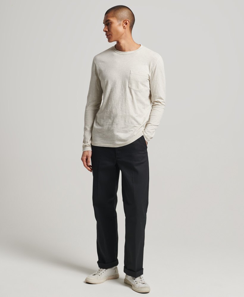top met lange mouwen van slubjersey in desert bone off white marg.