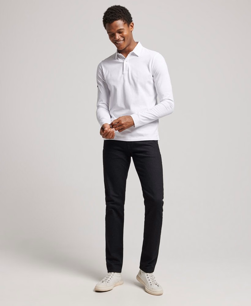 Polo shirt met lange mouwen van jersey