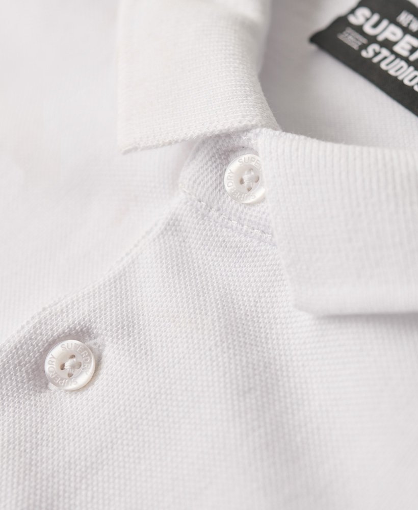 polo shirt met lange mouwen van katoenpiqué in optic