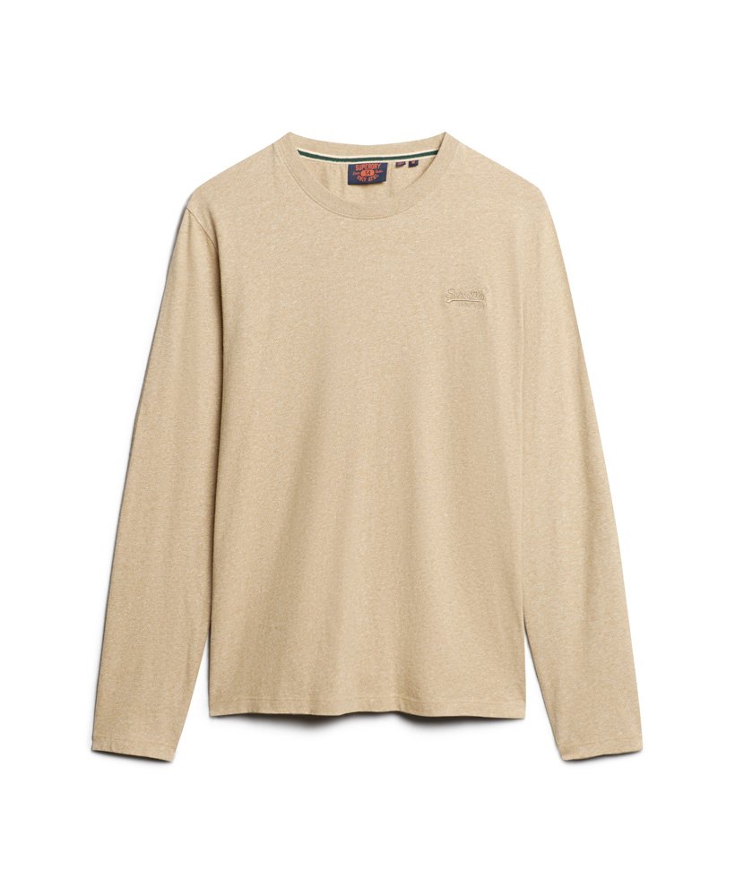top van biologisch katoen met vintage logo en borduursel in beige-bruin gemêleerd.