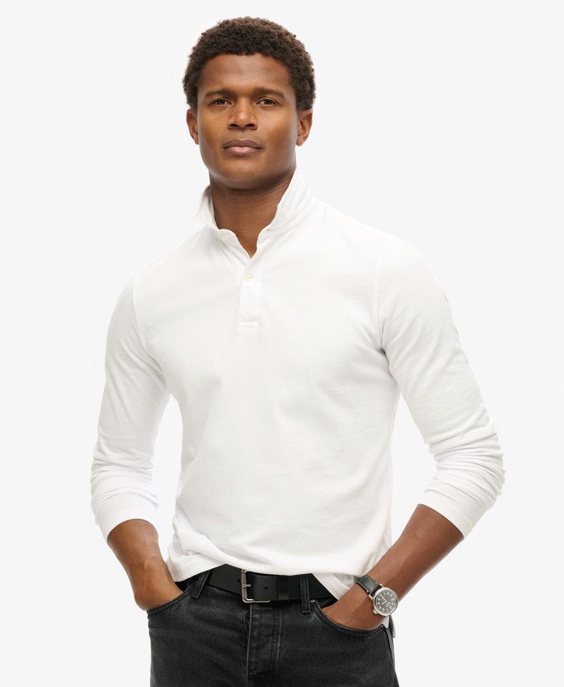 studios poloshirt met lange mouwen in optic
