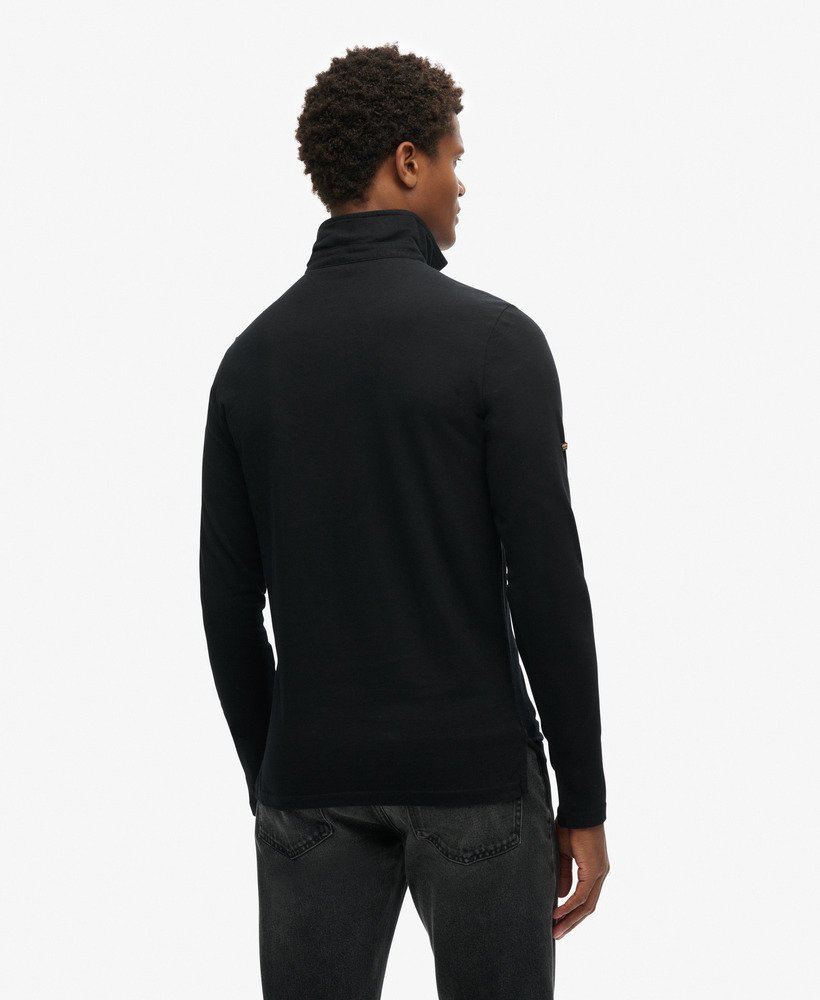 studios poloshirt met lange mouwen in zwart