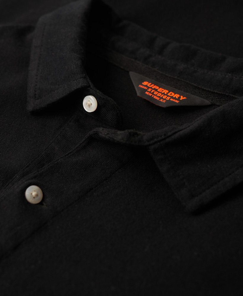 studios poloshirt met lange mouwen in zwart