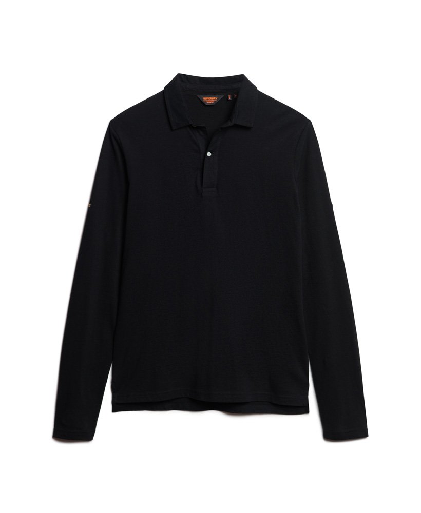 studios poloshirt met lange mouwen in zwart