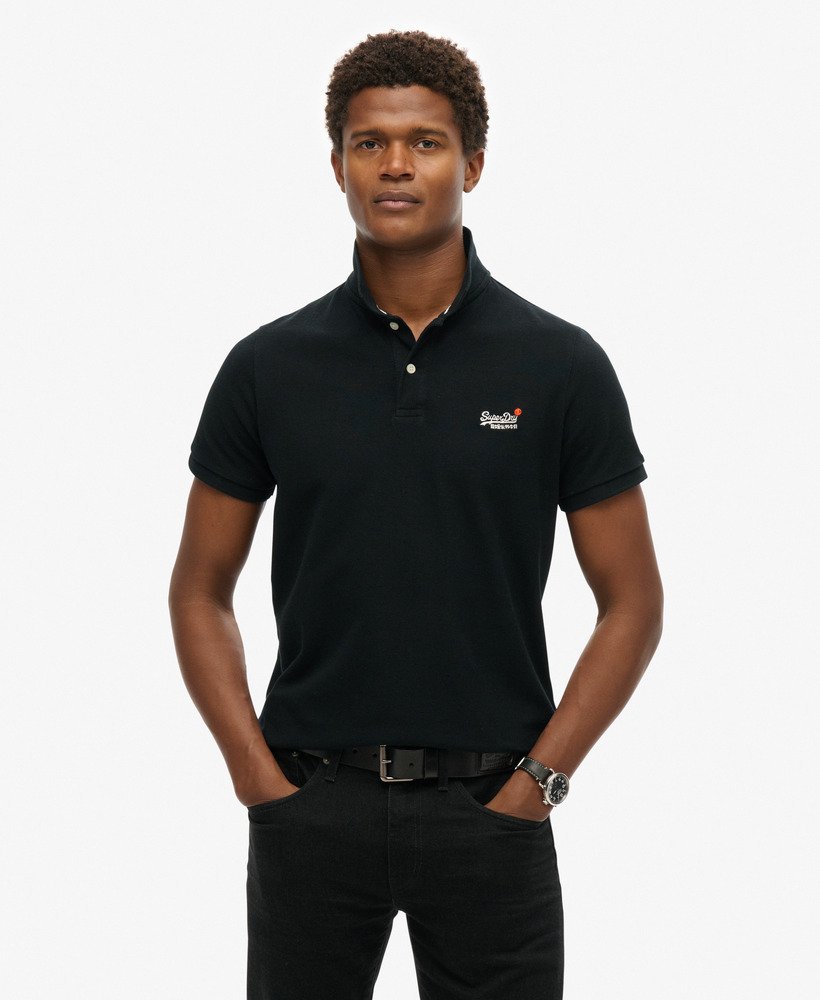 poloshirt voor bij het zwembad in zwart