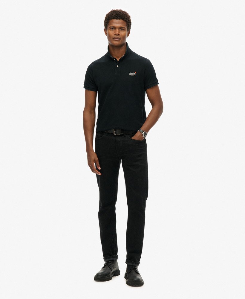 poloshirt voor bij het zwembad in zwart