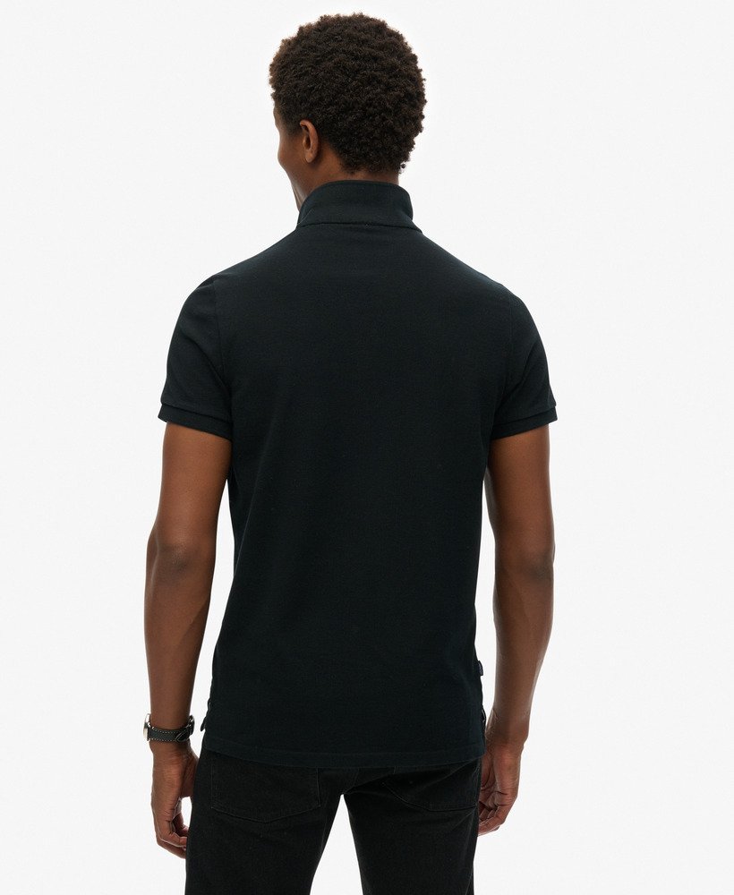 poloshirt voor bij het zwembad in zwart