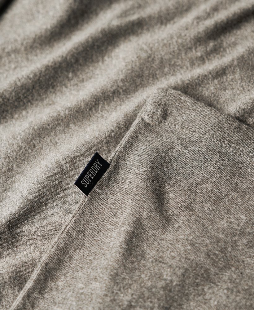 essential logo varsity top met lange mouwen in ash olive marlcocoa brown marl