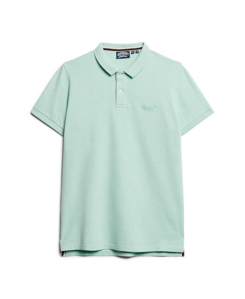 klassiek piqué poloshirt in licht mintgroen gemêleerd.