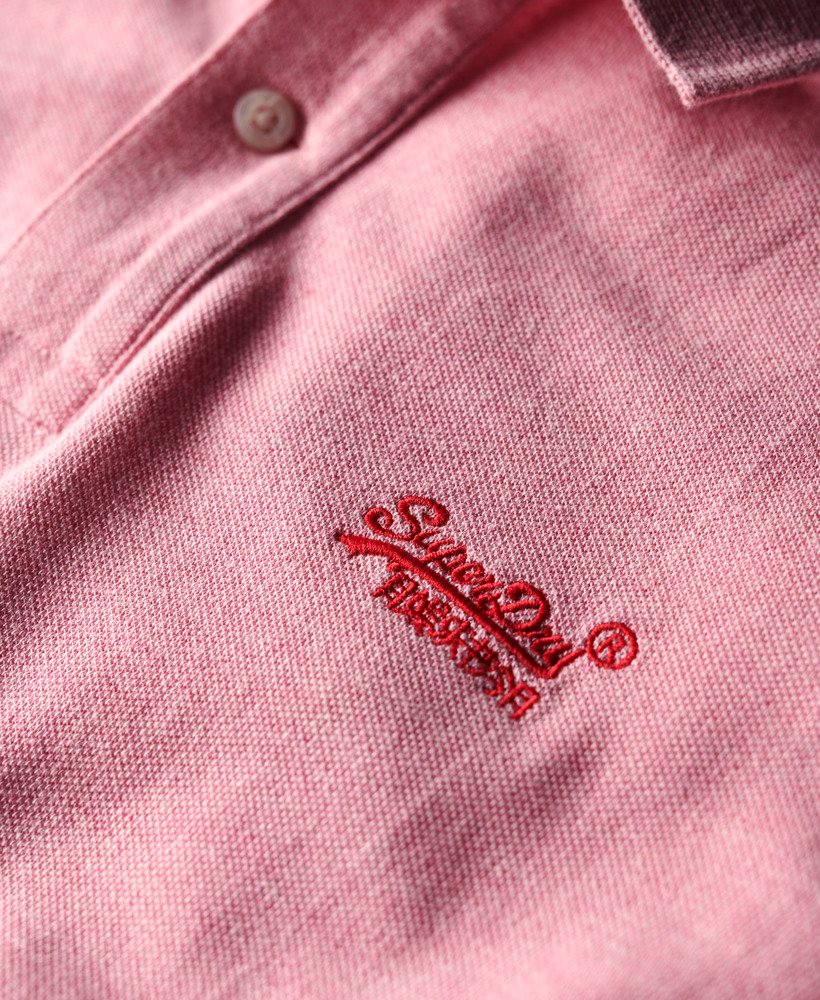 klassiek piqué poloshirt in lichtroze gemêleerd.