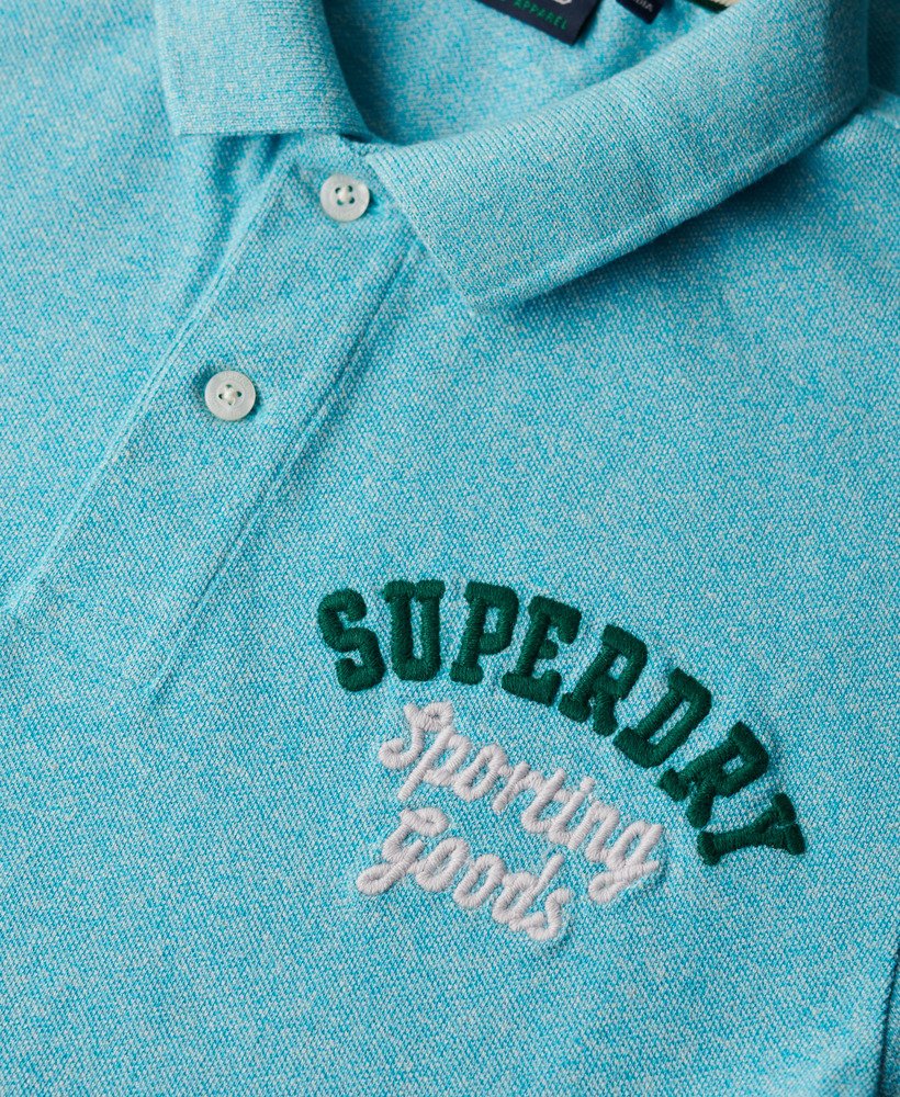 superstate poloshirt in aquablauw met een korrelige afwerking.