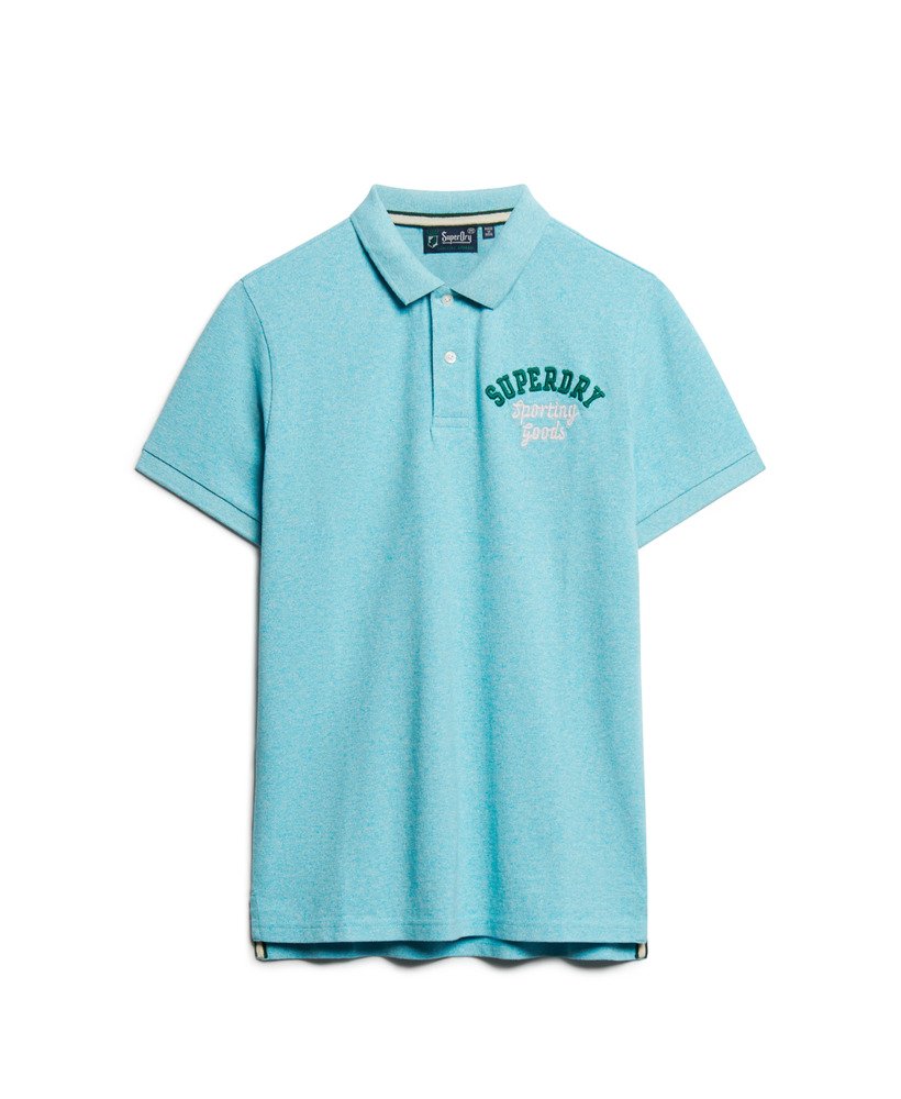 superstate poloshirt in aquablauw met een korrelige afwerking.