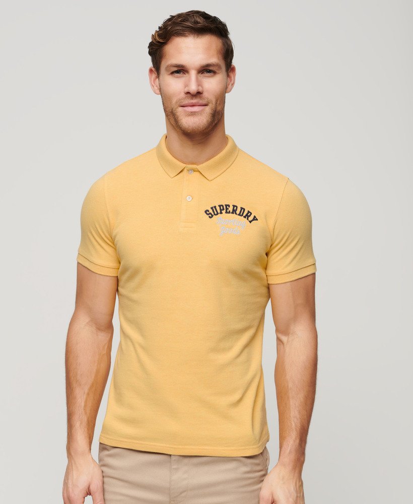 superstate poloshirt in kanariegeel gemêleerd