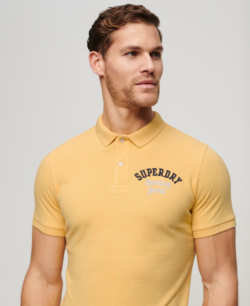 superstate poloshirt in kanariegeel gemêleerd