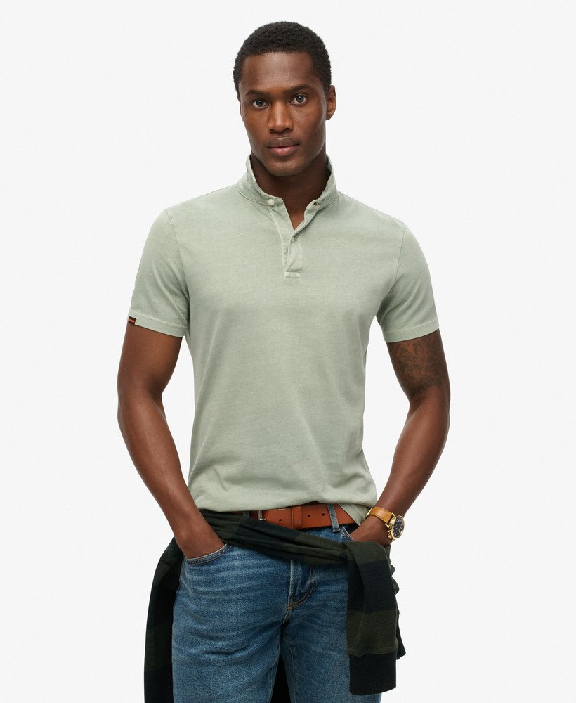 jersey poloshirt in woestijnsaliegroen