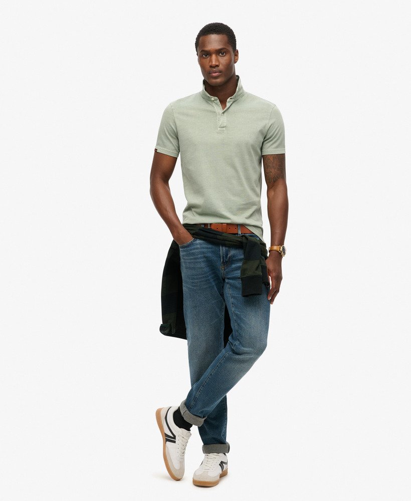 jersey poloshirt in woestijnsaliegroen