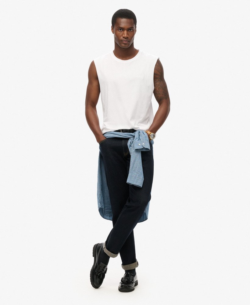 tanktop met essential logo van biologisch katoen in optic