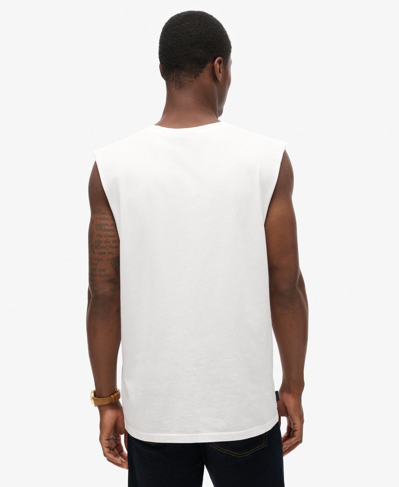 tanktop met essential logo van biologisch katoen in optic