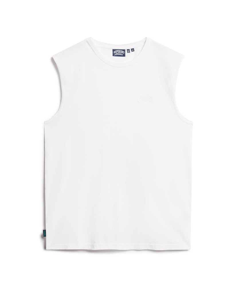 tanktop met essential logo van biologisch katoen in optic