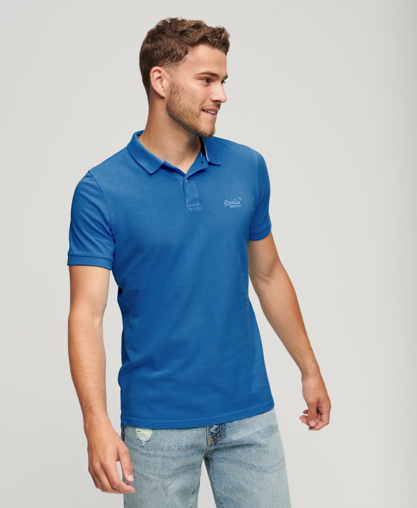 gescheurd poloshirt in monaco blue
