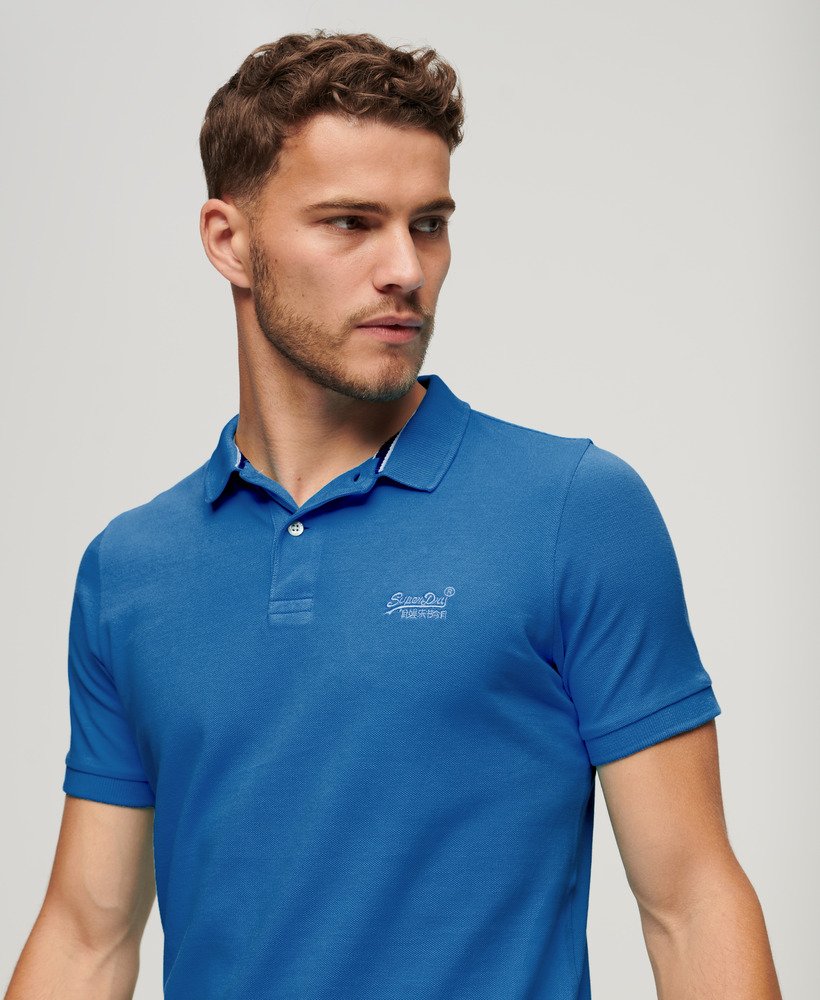 gescheurd poloshirt in monaco blue