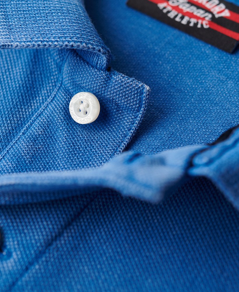 gescheurd poloshirt in monaco blue