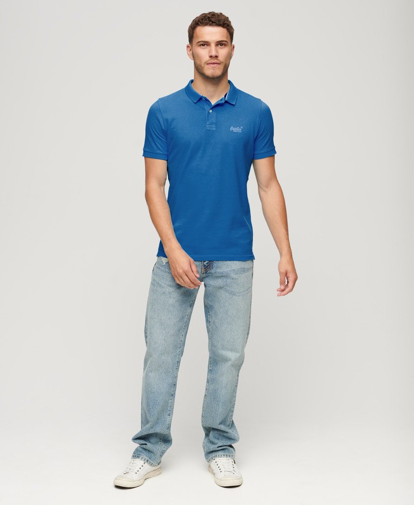 gescheurd poloshirt in monaco blue