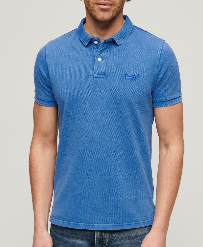 gescheurd poloshirt in monaco blue