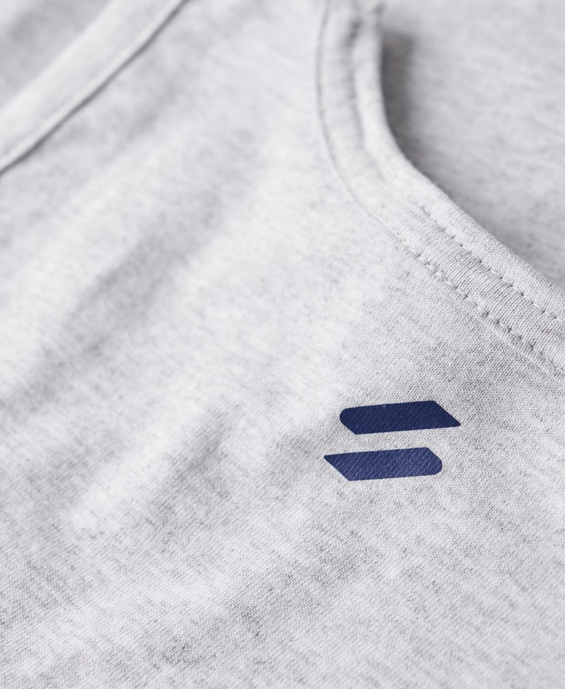 sportieve relaxte vesttop in cadetgrijs gemêleerd