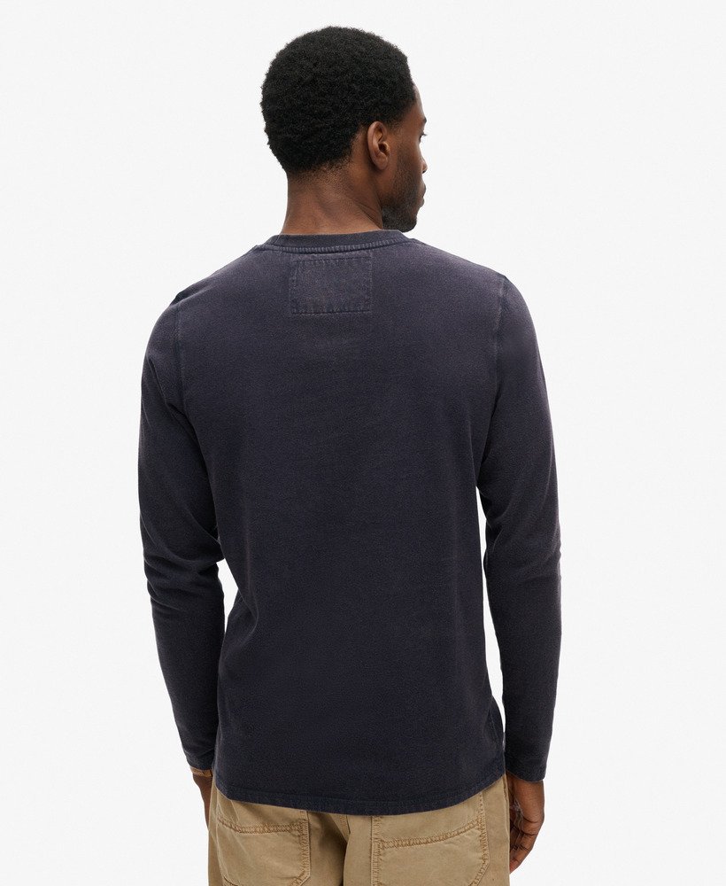 vintage sportieve top met lange mouwen in eclipse navy