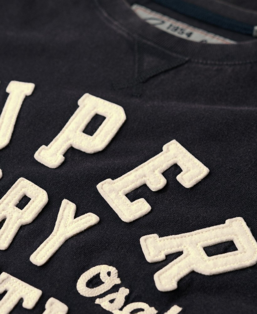 vintage sportieve top met lange mouwen in eclipse navy